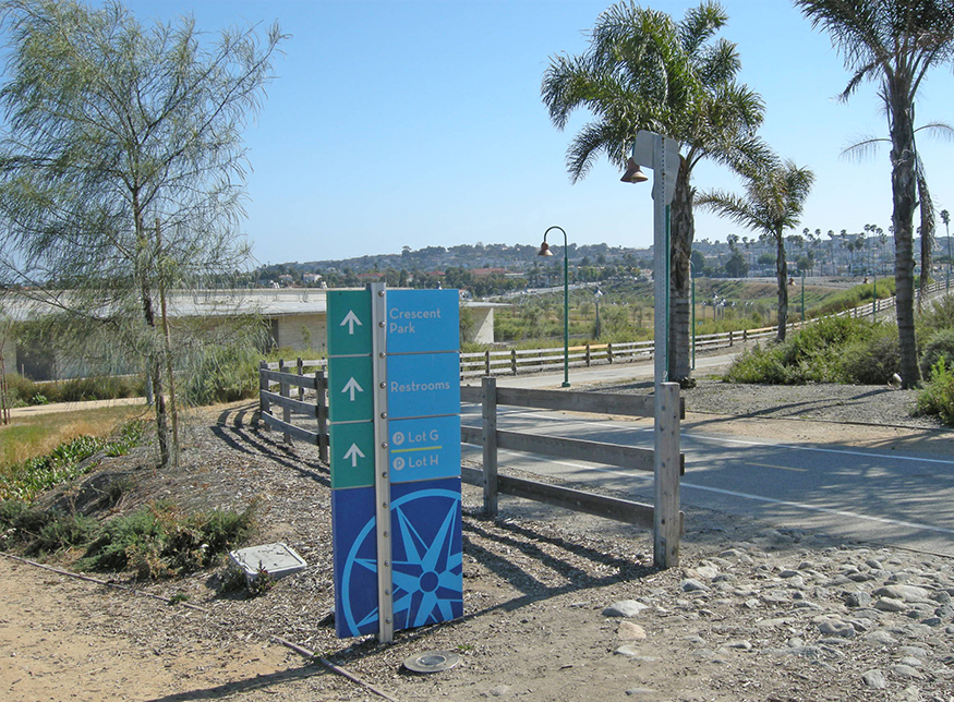 Directional at north entrance.